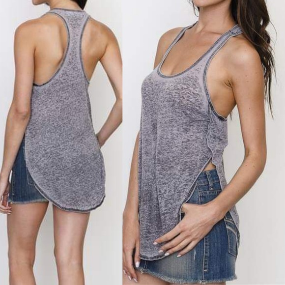 SOCAL MINERAL WASH BURNOUT RACERBACK TANK GRAY - Picture 3 of 6